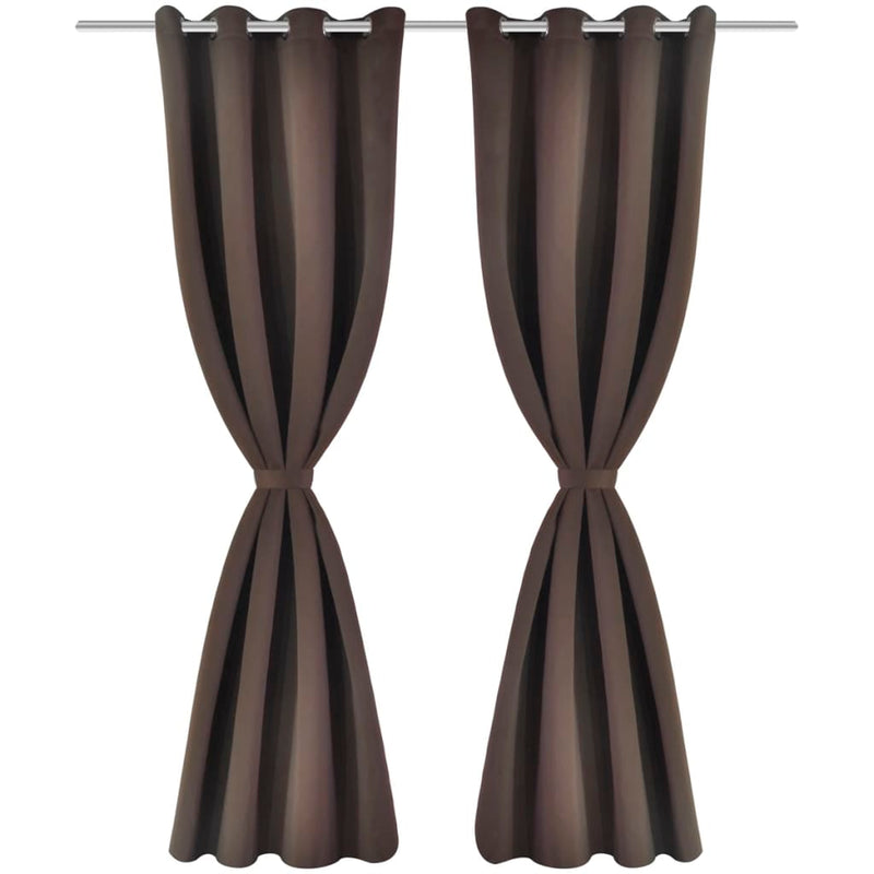 Load image into Gallery viewer, Vidaxl gordijnen met metalen ringen verduisterend 135x175 bruin 2 st
