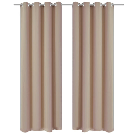 Vidaxl gordijnen met metalen ringen verduisterend 135x175 crème 2 st
