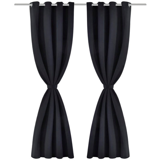 Vidaxl gordijn met metalen ringen verduisterend 270x245 zwart