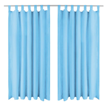 Vidaxl micro-satijnen gordijnen met lussen 140x175 cm turquoise 2 st