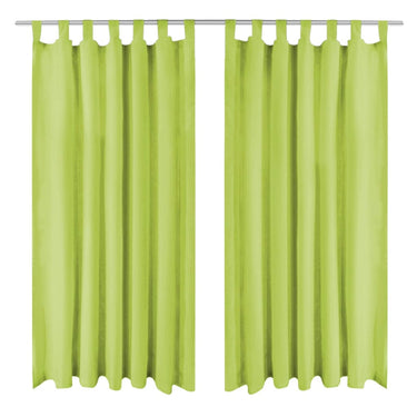 Vidaxl micro-satijnen gordijnen met lussen 140x245 cm groen 2 st