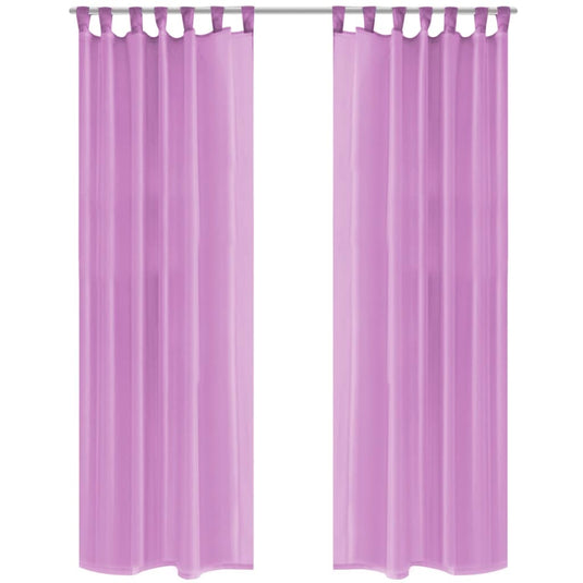 VidaXL Gordijnen voile 140x245 cm lila 2 st
