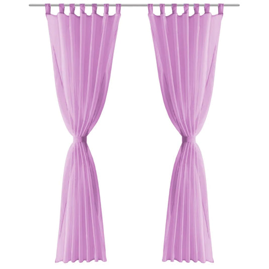 VidaXL Gordijnen voile 140x245 cm lila 2 st