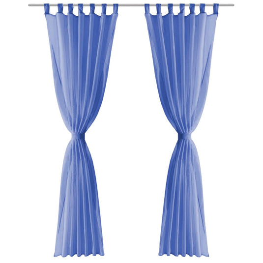 Vidaxl gordijnen voile 140x175 cm koningsblauw