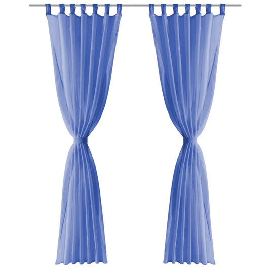 Vidaxl gordijnen voile 140x245 cm koningsblauw 2 st