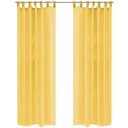 Vidaxl gordijnen voile 140x175 cm geel 2 st
