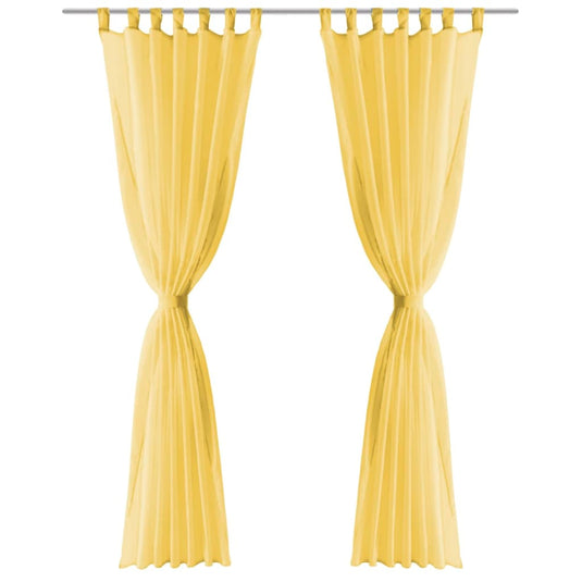 Vidaxl gordijnen voile 140x245 cm geel 2 st