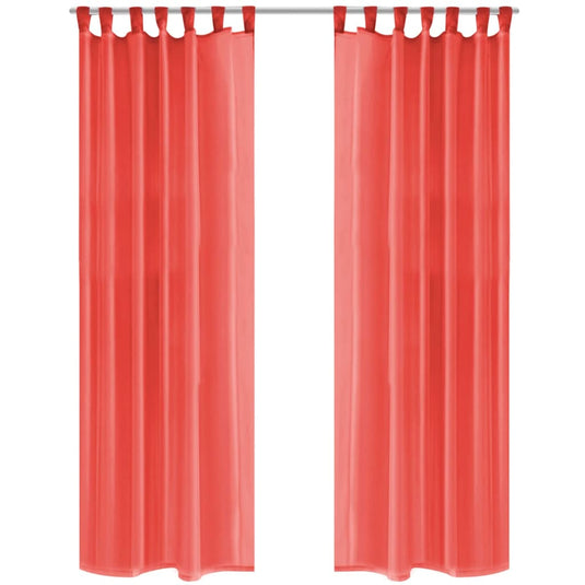 Vidaxl gordijnen voile 140x225 cm rood 2 st
