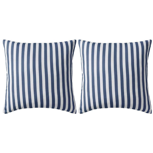 Vidaxl buitenkussens 45x45 cm gestreept marineblauw 2 st