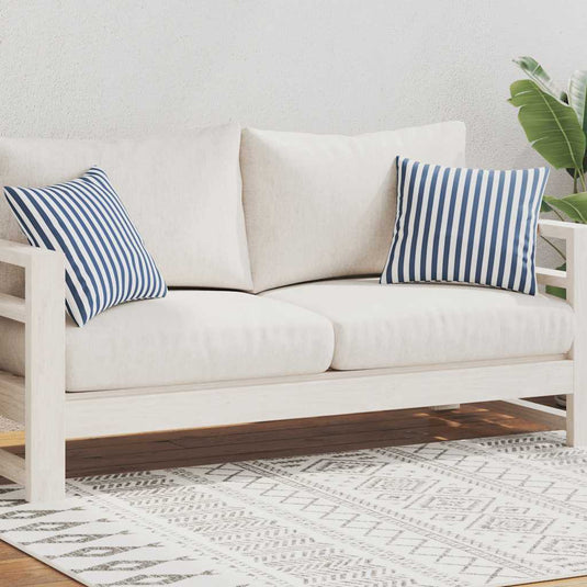 Vidaxl buitenkussens 45x45 cm gestreept marineblauw 2 st