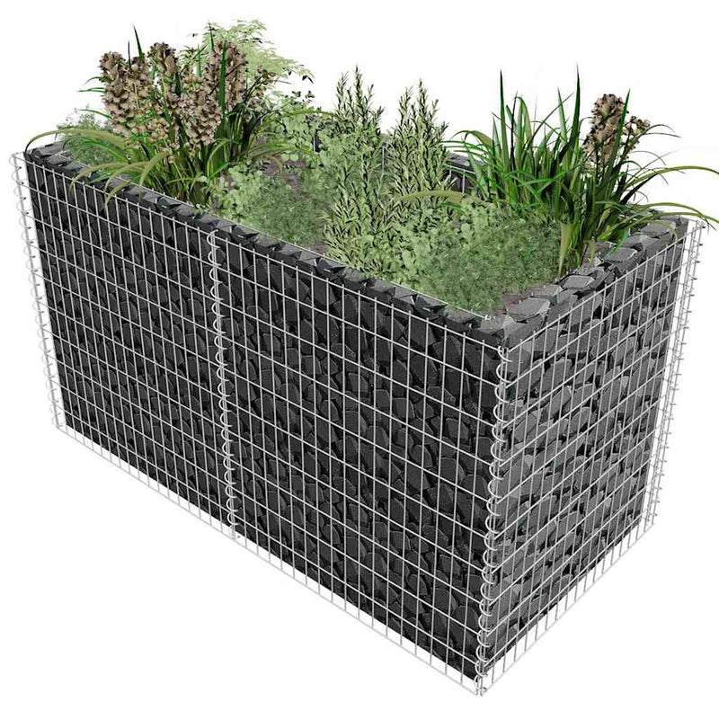 Load image into Gallery viewer, Vidaxl gabion plantenbak verhoogd 180x90x100 cm staal zilverkleurig

