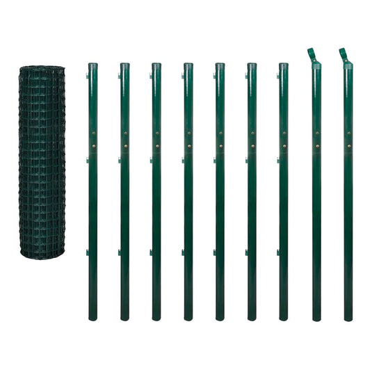 Vidaxl euro hek 10x1,7 m staal groen