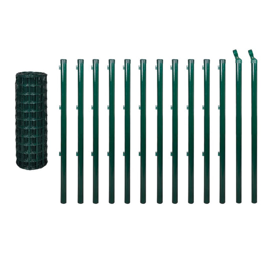 Vidaxl euro hek 25x1,2 m staal groen