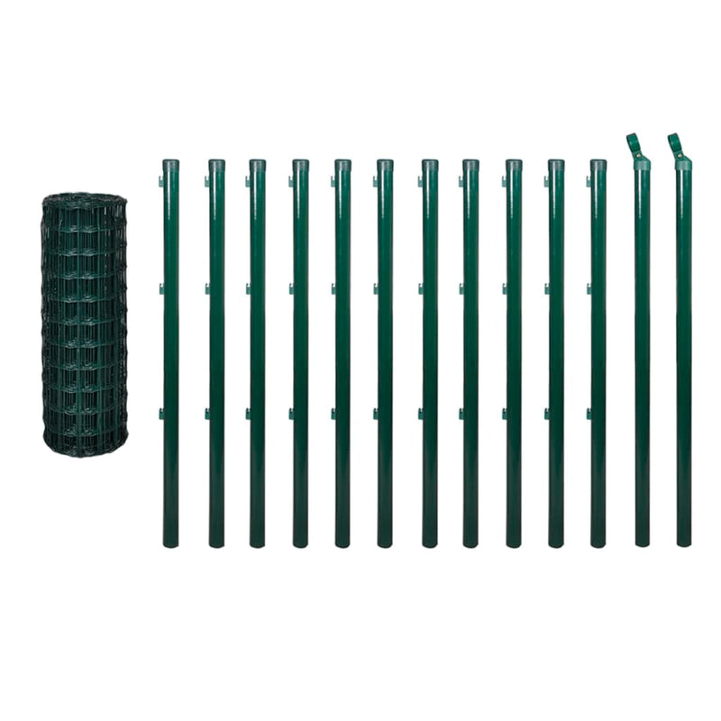 Load image into Gallery viewer, Vidaxl euro hek 25x1,2 m staal groen
