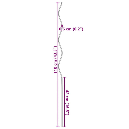 Vidaxl plantenstok spiraal 110 cm gegalvaniseerd staal 20 st