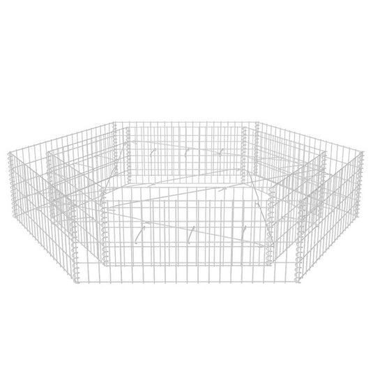 Vidaxl gabion plantenbak verhoogd zeshoekig 200x173x40 cm