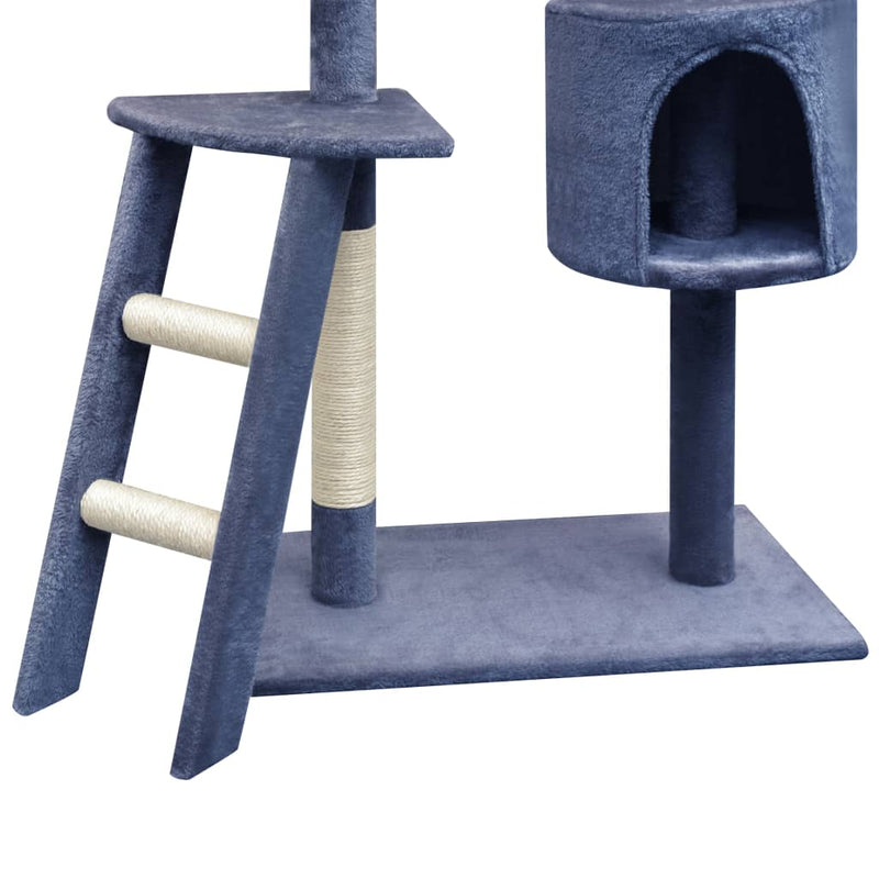 Load image into Gallery viewer, Vidaxl kattenkrabpaal met sisal krabpalen 150 cm donkerblauw

