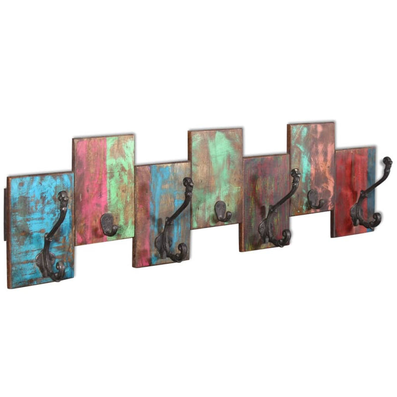 Load image into Gallery viewer, Vidaxl kapstok met 7 haken massief gerecycled hout
