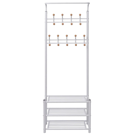 Vidaxl kledingrek met schoenenopberger 68x32x182,5 cm wit