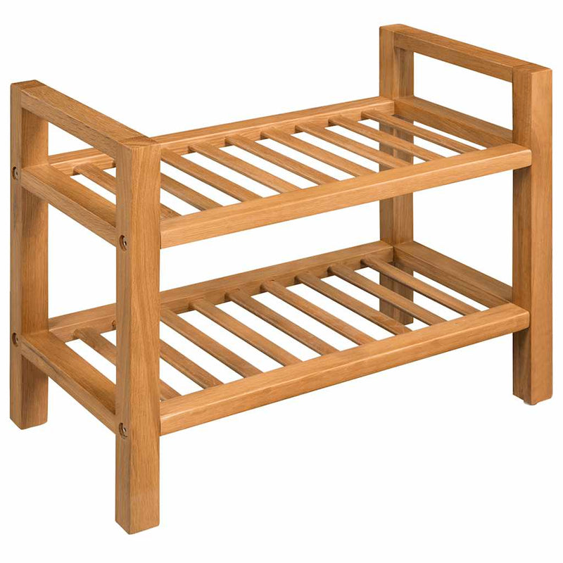Load image into Gallery viewer, Vidaxl schoenenrek met 2 schappen 50x27x40 cm massief eikenhout
