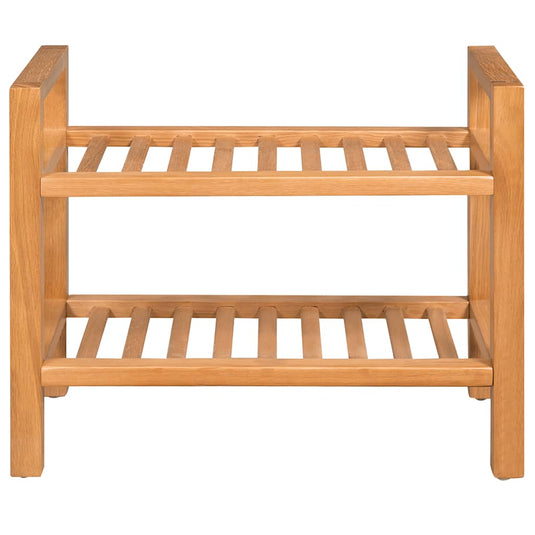 Vidaxl schoenenrek met 2 schappen 50x27x40 cm massief eikenhout