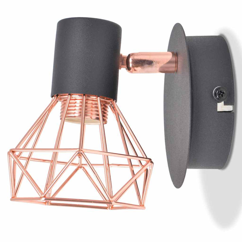 Load image into Gallery viewer, Vidaxl wandlamp e14 zwart en koper 2 st
