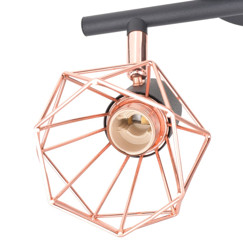 Load image into Gallery viewer, Vidaxl plafondlamp met 2 spotlights e14 zwart en koper
