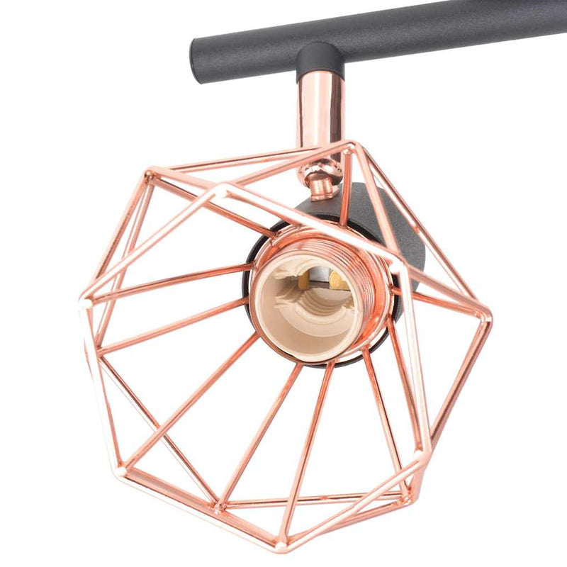 Load image into Gallery viewer, Vidaxl plafondlamp met 4 spotlights e14 zwart en koper
