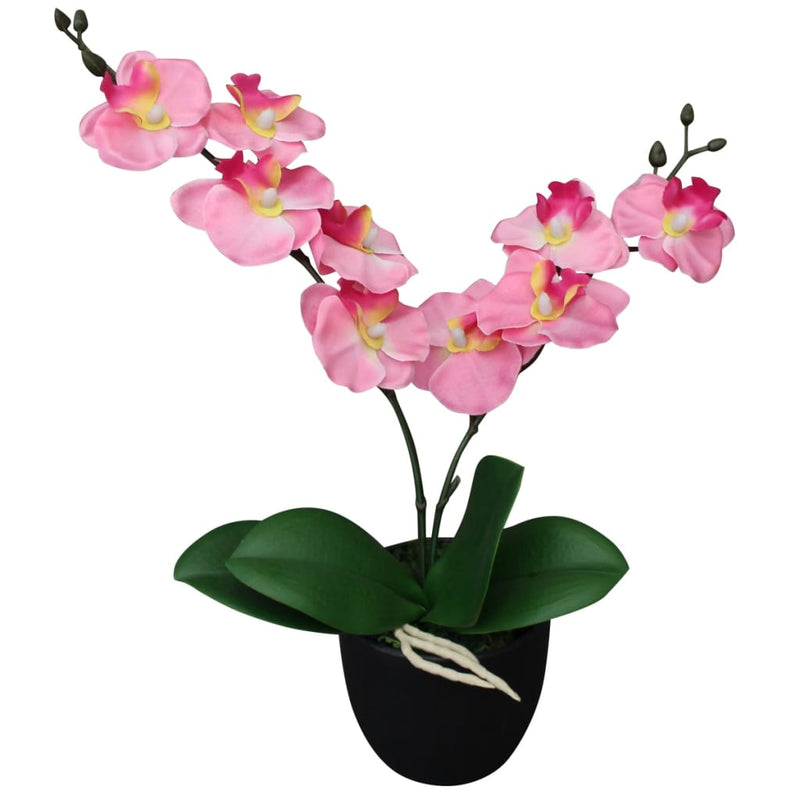 Load image into Gallery viewer, Vidaxl kunstplant orchidee met pot 30 cm roze
