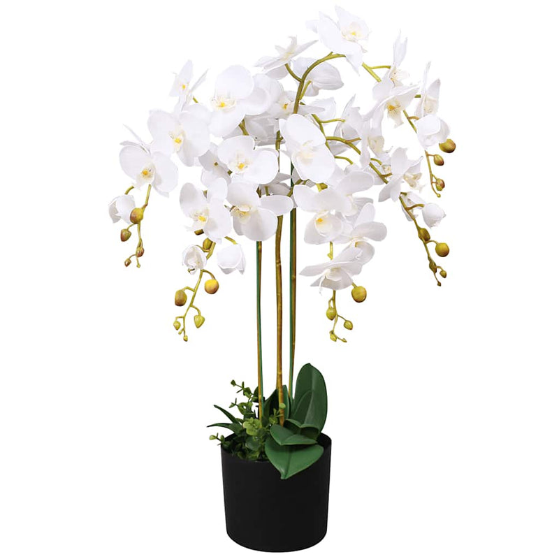 Load image into Gallery viewer, Vidaxl kunstplant met pot orchidee 75 cm wit

