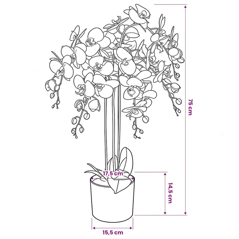 Load image into Gallery viewer, Vidaxl kunstplant met pot orchidee 75 cm wit
