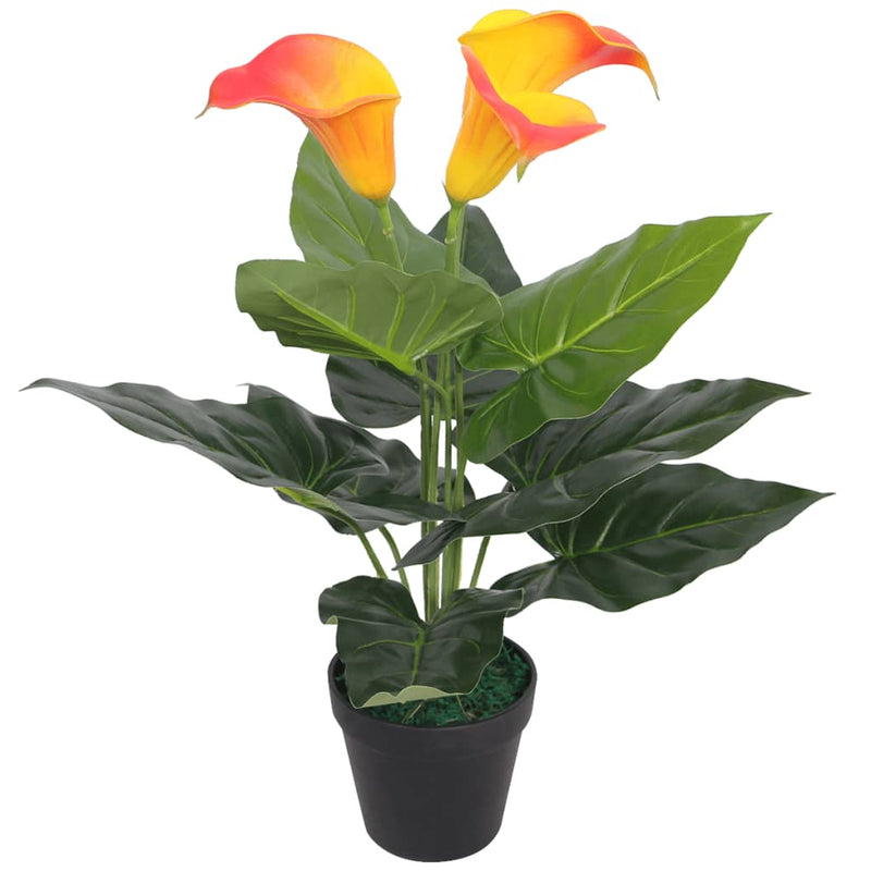 Load image into Gallery viewer, Vidaxl kunst calla lelie plant met pot 45 cm rood en geel
