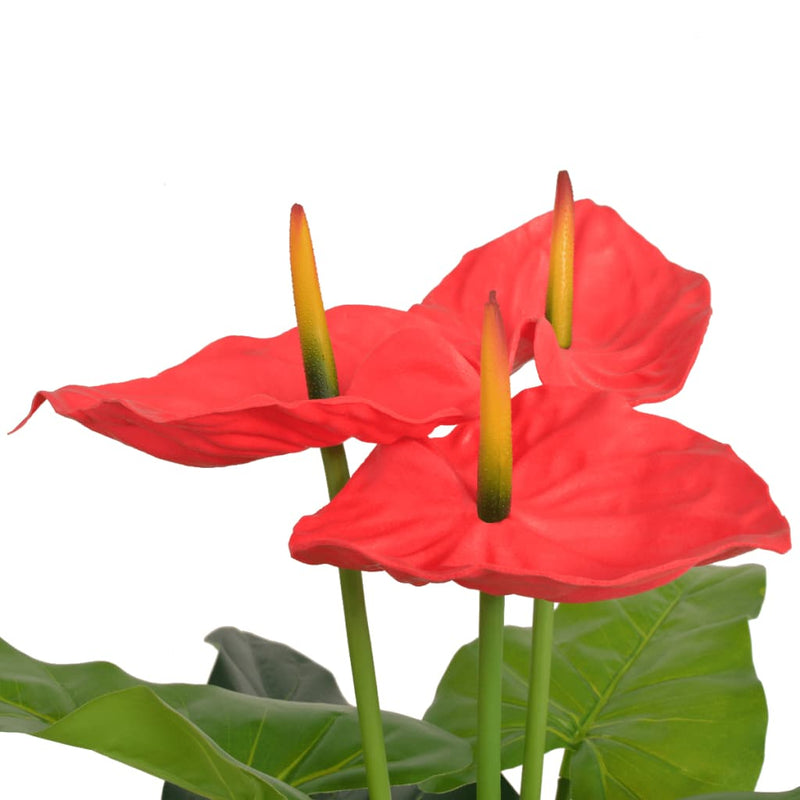 Load image into Gallery viewer, Vidaxl kunst anthurium plant met pot 90 cm rood en geel
