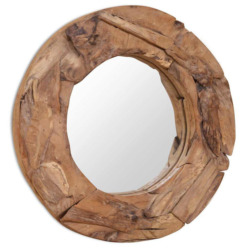 Load image into Gallery viewer, Vidaxl decoratieve spiegel rond 60 cm teakhout
