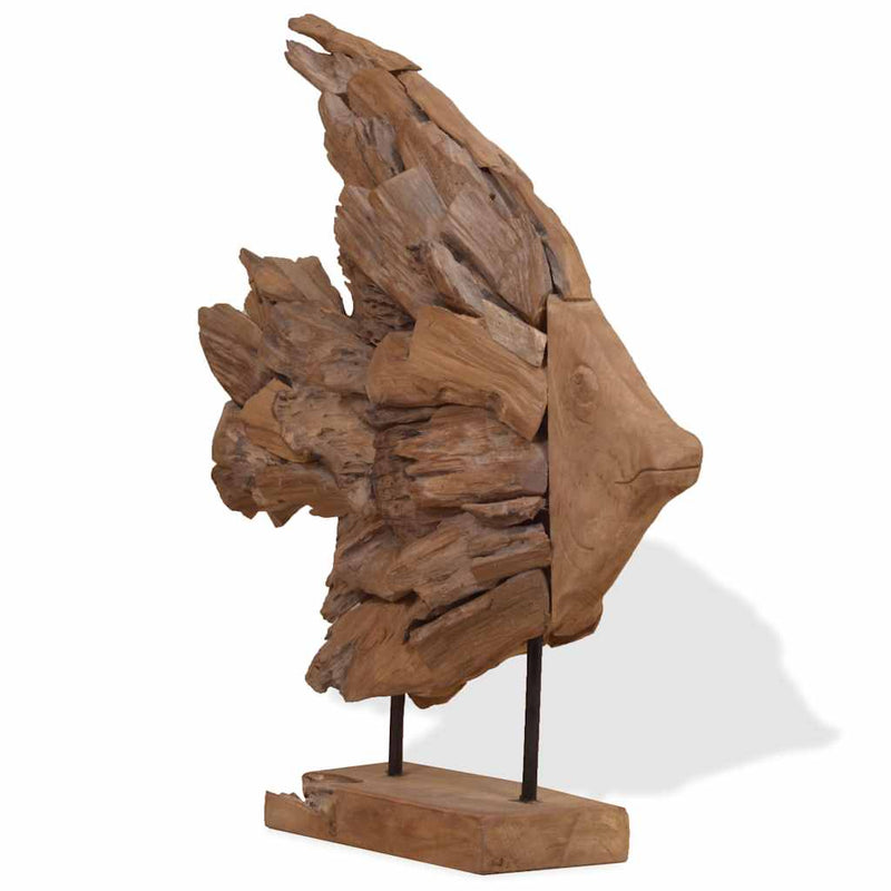 Afbeelding laden in galerijviewer, Vidaxl vissenbeeld 40x12x57 cm teakhout
