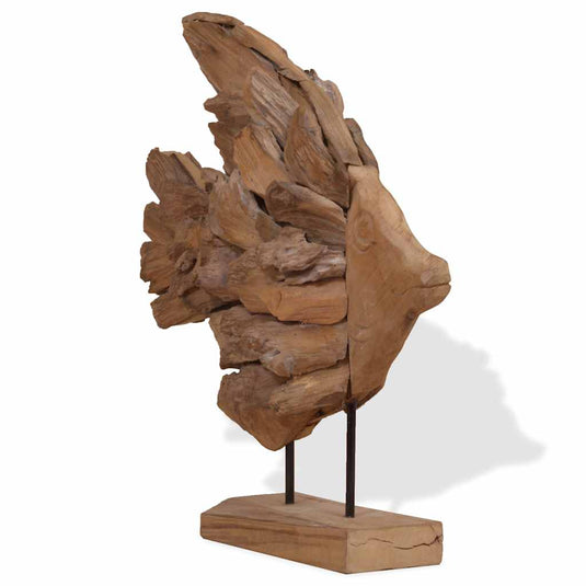 Vidaxl vissenbeeld 40x12x57 cm teakhout