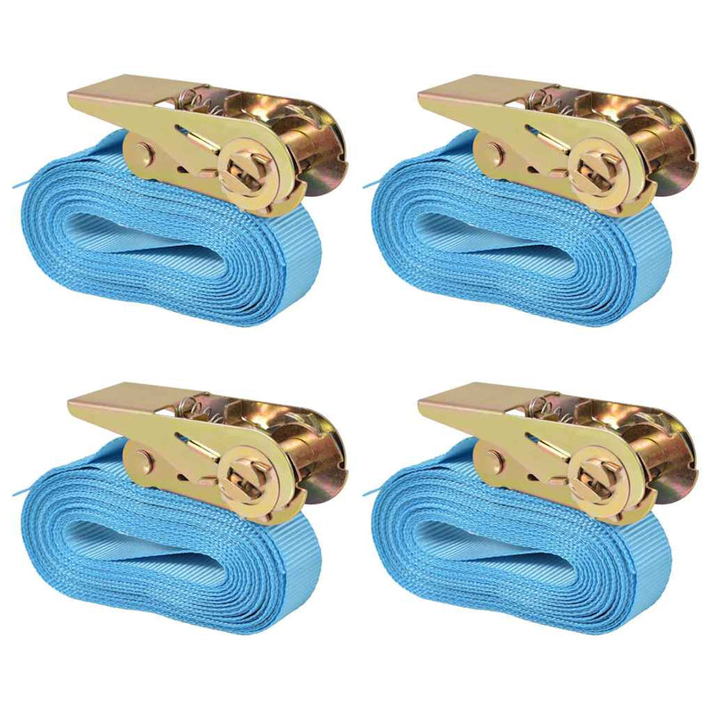 Load image into Gallery viewer, Vidaxl spanbanden 0,8 ton 6mx25mm blauw 4 st
