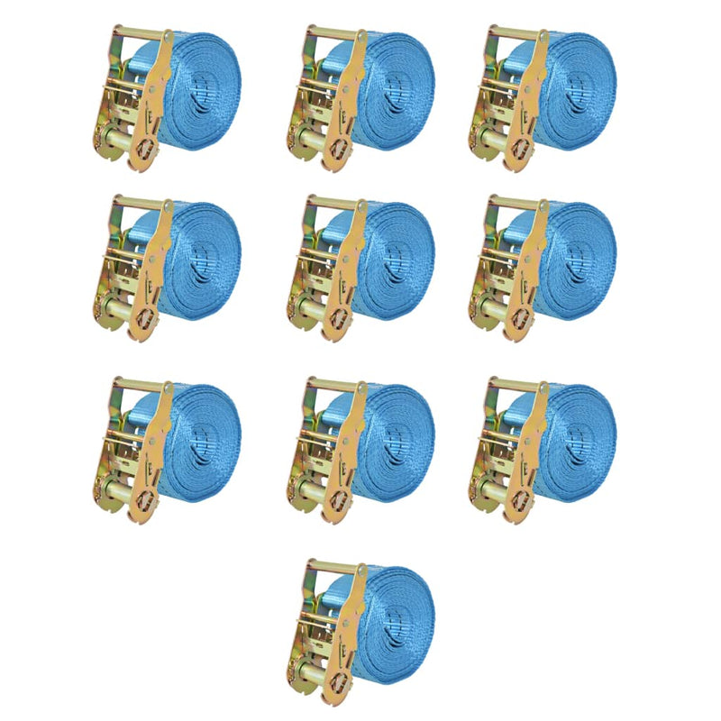 Load image into Gallery viewer, Vidaxl spanbanden 2 ton 6mx38mm blauw 10 st
