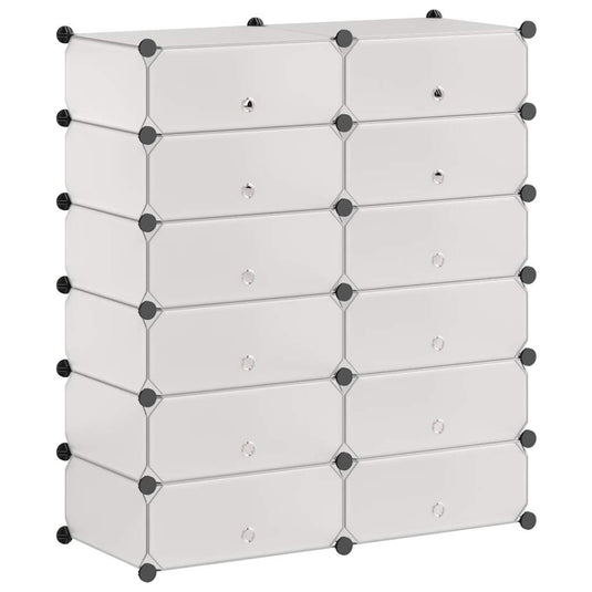 Vidaxl schoenenkast met 12 ineengrijpende vakken wit