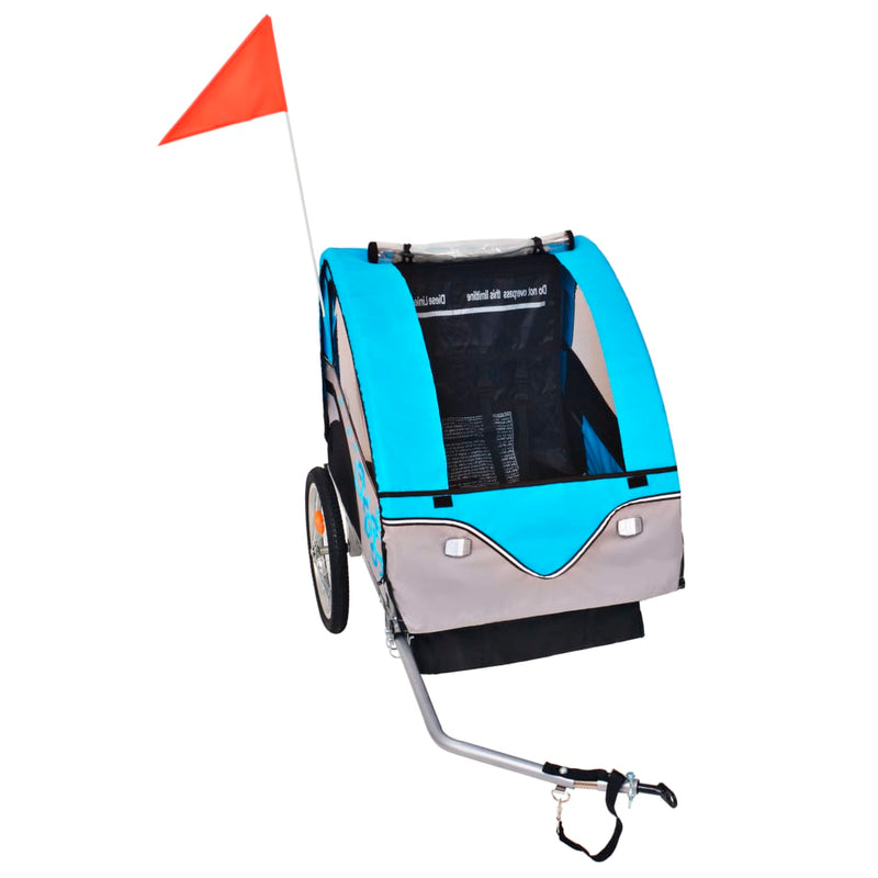 Load image into Gallery viewer, Vidaxl fietstrailer 30 kg grijs en blauw
