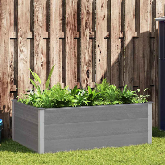 Vidaxl plantenbak verhoogd 150x100x54 cm hkc grijs
