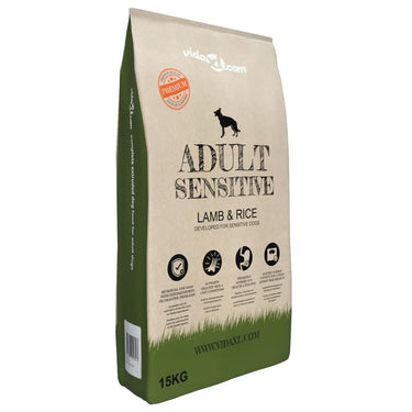 Vidaxl premium hondenvoer droog adult sensitive lamb rice 15kg
