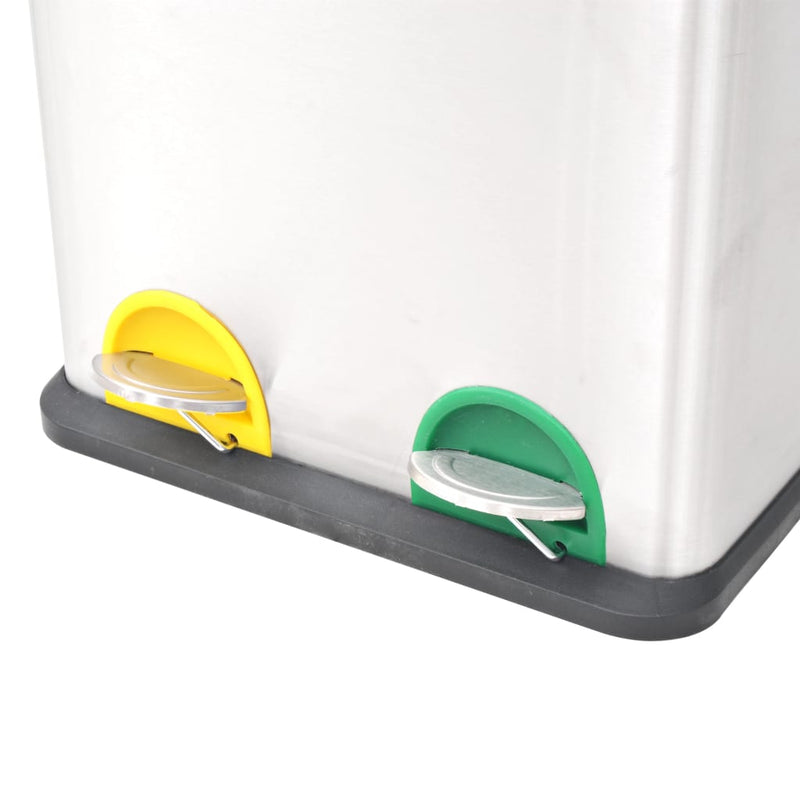 Load image into Gallery viewer, Vidaxl pedaalemmer voor recycling 36 l roestvrij staal
