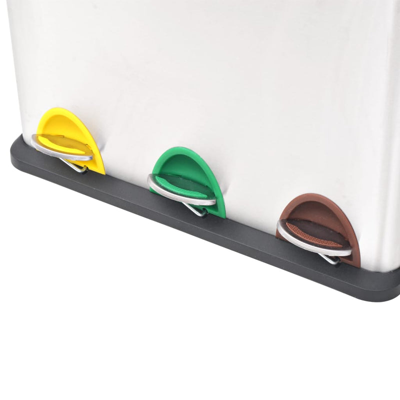 Load image into Gallery viewer, Vidaxl pedaalemmer voor recycling 24 l roestvrij staal
