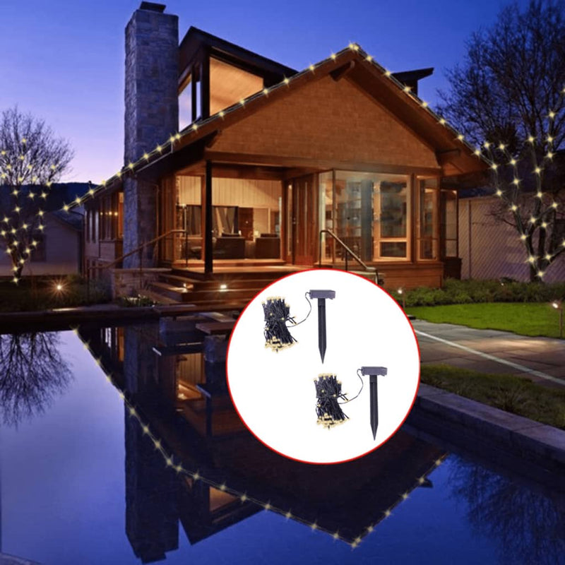 Load image into Gallery viewer, VidaXL Lichtslingers solar LED warmwit 2 st
