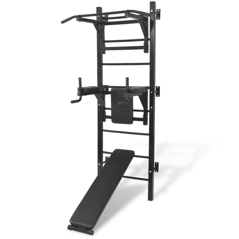 Load image into Gallery viewer, VidaXL Fitnessapparaat wandgemonteerd zwart
