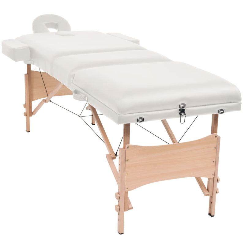 Load image into Gallery viewer, Vidaxl massagetafel inklapbaar 3 zones 10 cm dik wit
