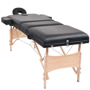 Vidaxl massagetafel- en krukset inklapbaar 3 zones 10 cm dik wit
