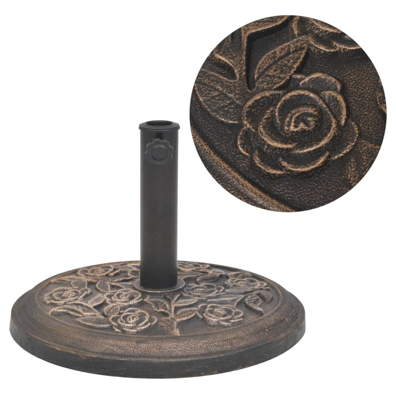 Load image into Gallery viewer, Vidaxl parasolvoet rond 9 kg hars bronskleurig

