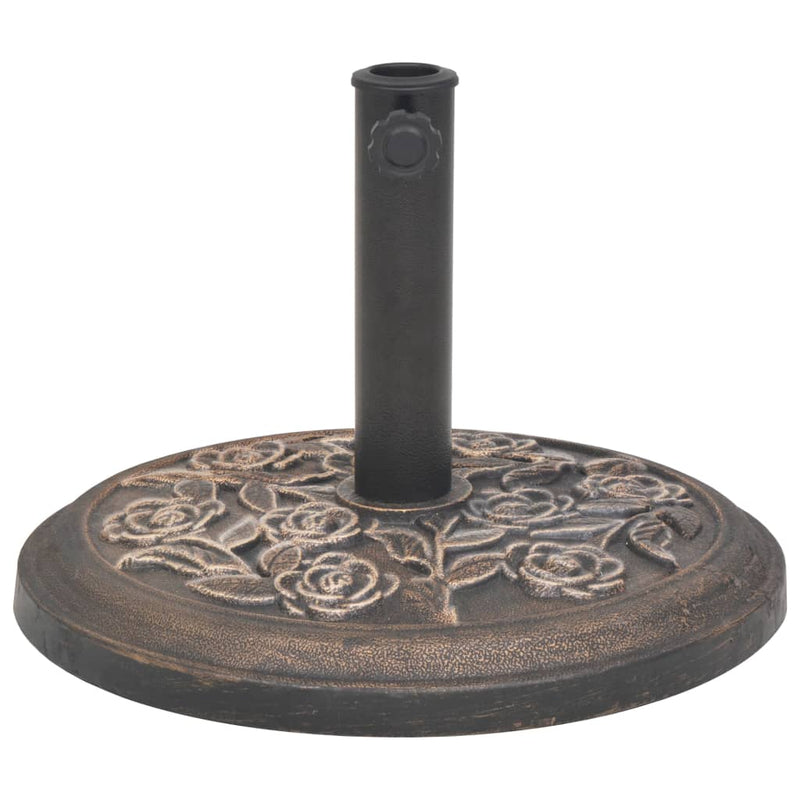 Load image into Gallery viewer, Vidaxl parasolvoet rond 9 kg hars bronskleurig
